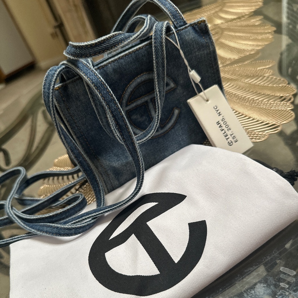 Telfar Small Denim shopping bag